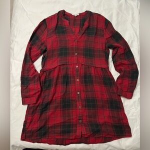 Maurices Red and Black Plaid Dress